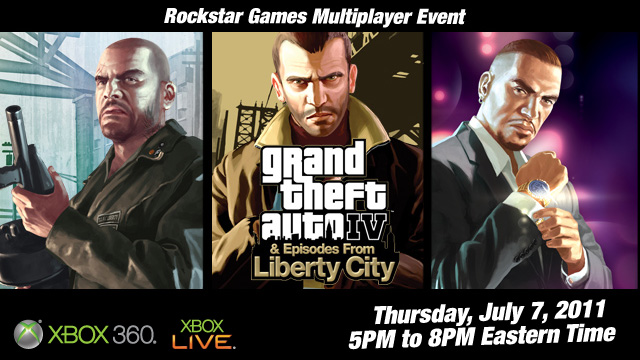 Grand Theft Auto IV: Complete Edition Xbox 360 Official Social Club Multiplayer Event (July 7, 5-8 PM Eastern)