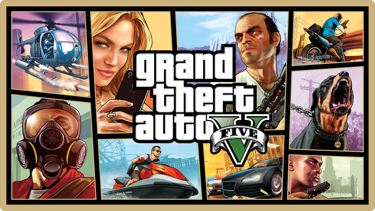 Grand Theft Auto V artwork with logo