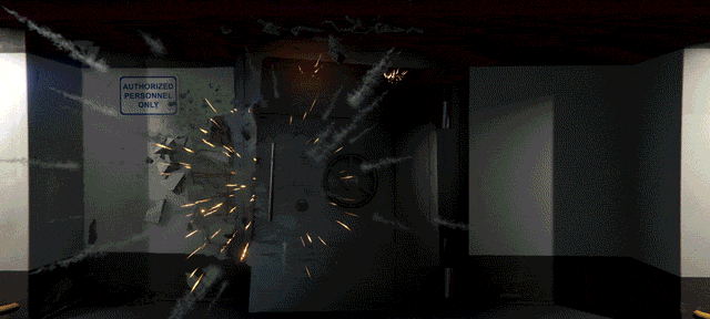 Illustration de la jaquette de Grand Theft Auto V Version améliorée, avec des sections montrant des personnages et des véhicules, dont Trevor, Franklin, des motos aquatiques et des hélicoptères. 