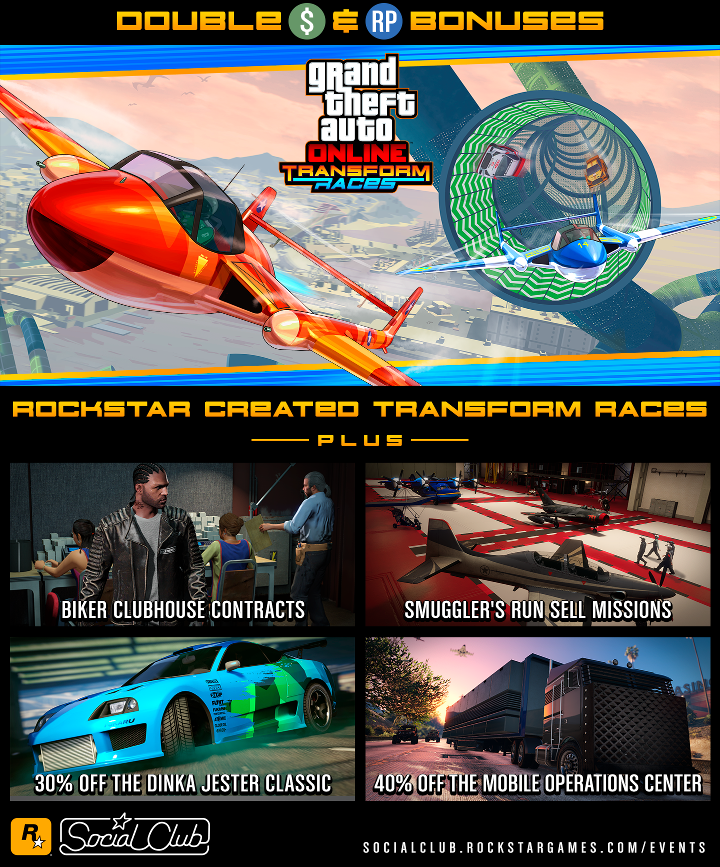 GTA DOUBLE GTAS &RP ON ROCKSTAR CREATED SPECIAL VEHICLE RACES EXTENDED AND  MORE