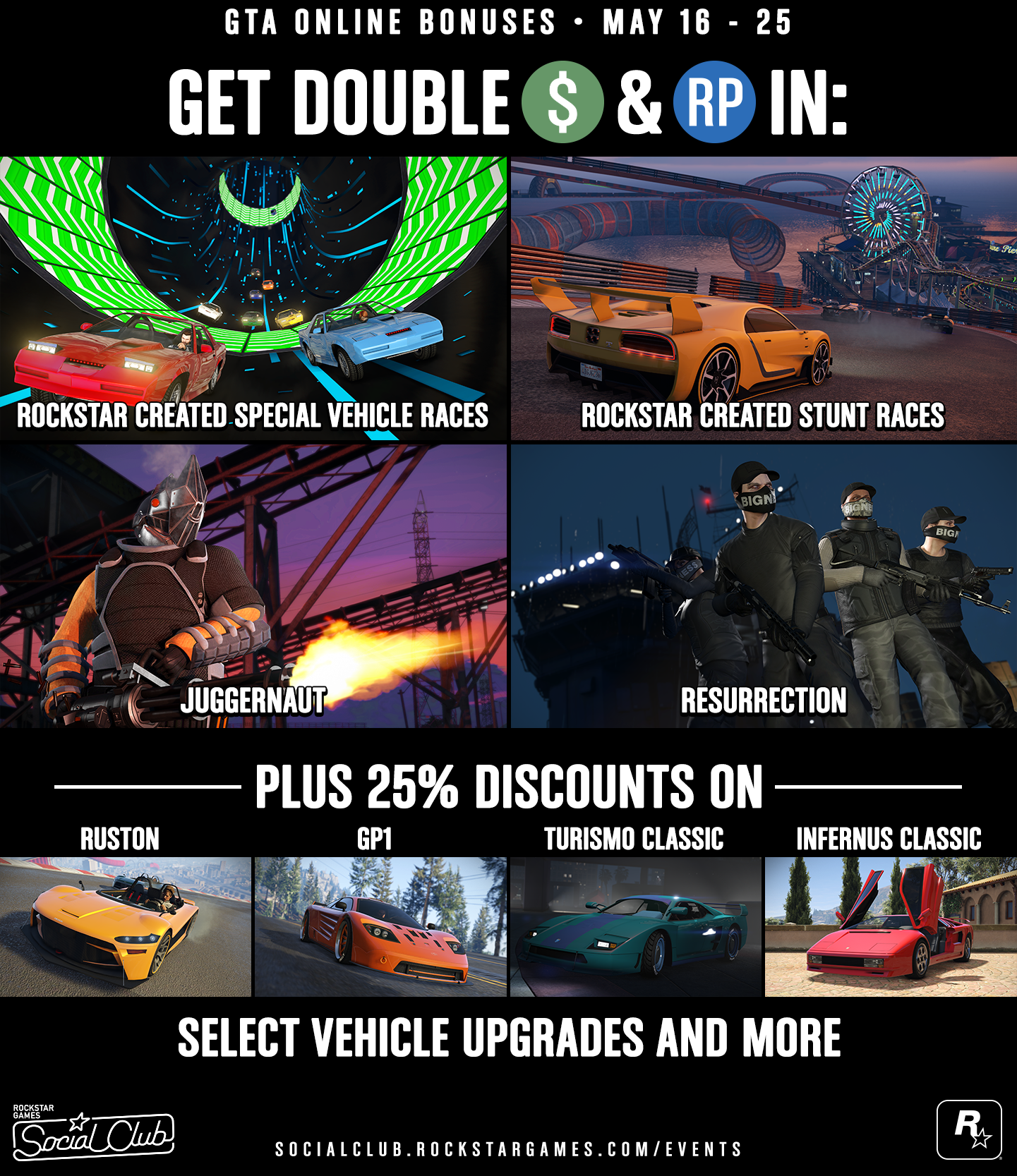 GTA DOUBLE GTAS &RP ON ROCKSTAR CREATED SPECIAL VEHICLE RACES EXTENDED AND  MORE