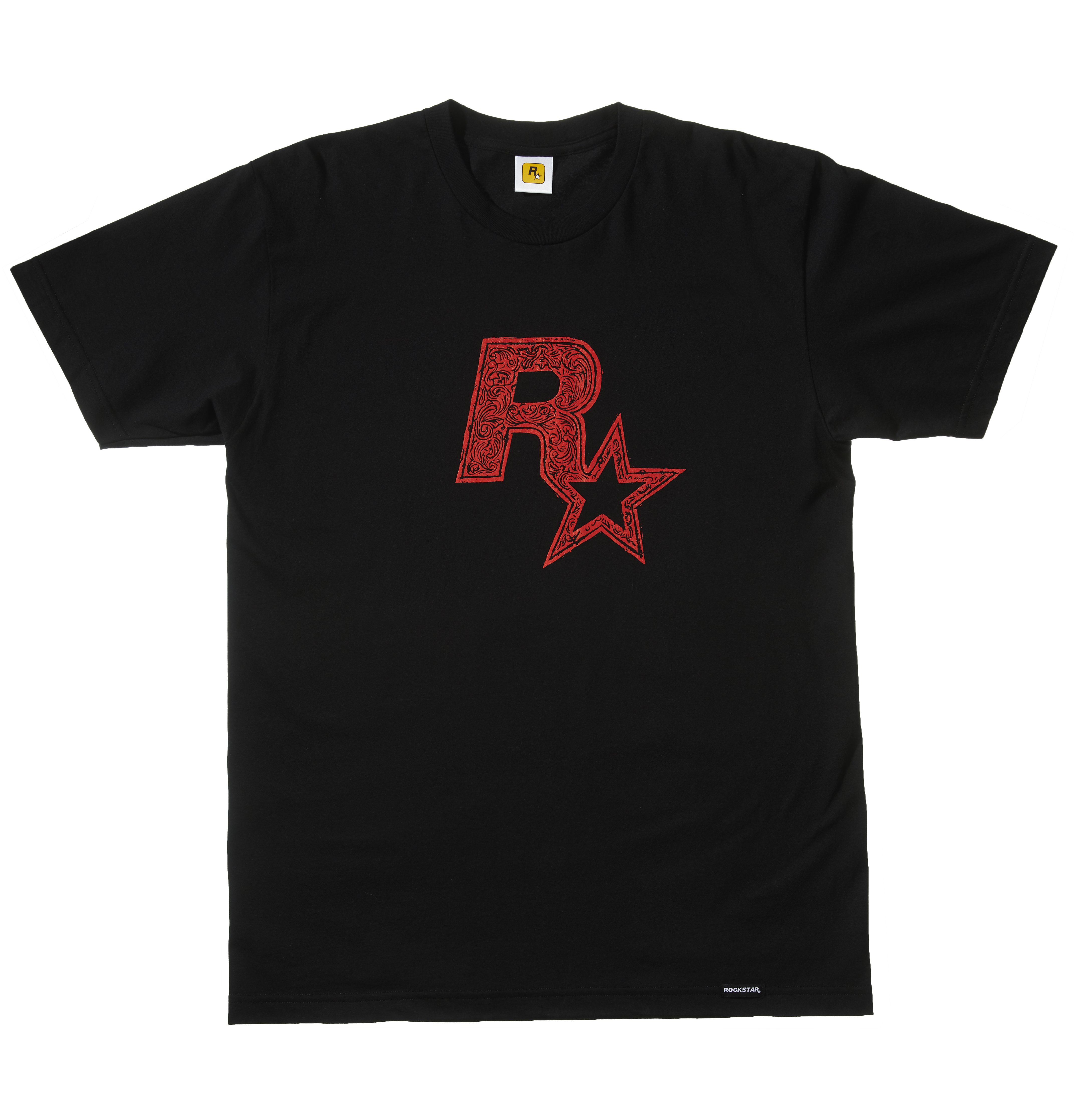 Enter to Win the Black Linocut Rockstar Games Logo T Shirt