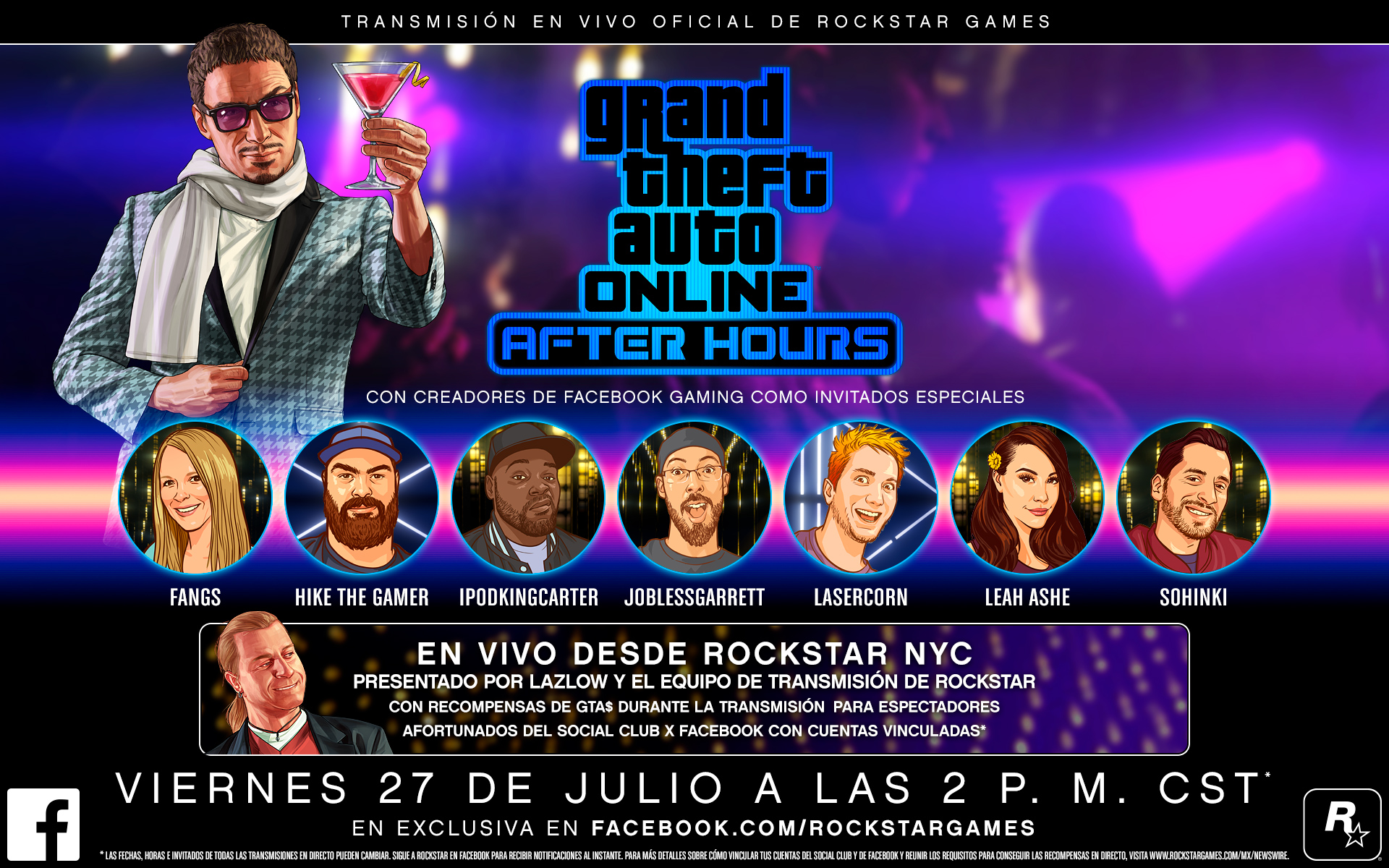 Social Club x Facebook Gaming: la serie de transmisiones en vivo de AFTER  HOURS - Rockstar Games