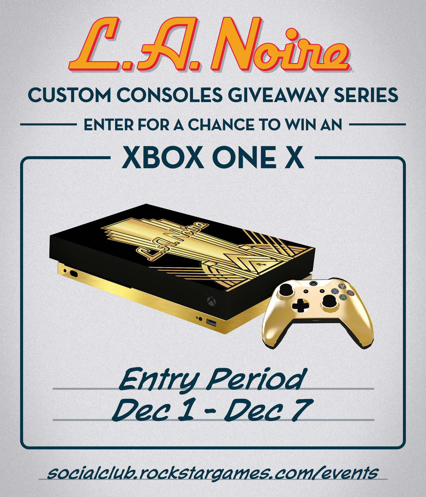 The L.A. Noire Custom Series: Enter Now to Win the Xbox One X - Rockstar Games
