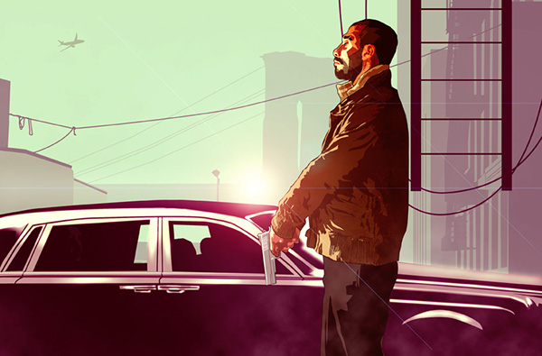 Fan Art: By Alessandro Manzella - Niko Bellic Illustrations - Rockstar Games