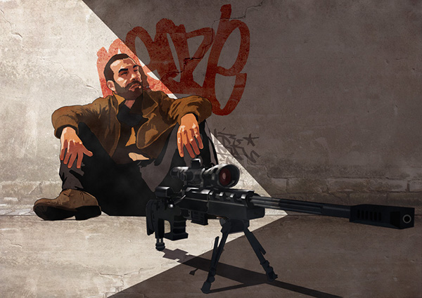 Fan Art: By Alessandro Manzella - Niko Bellic Illustrations - Rockstar Games