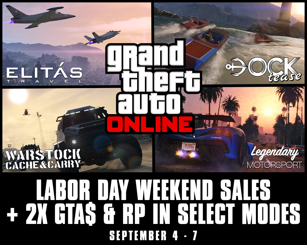 Labor Day Weekend Sales Plus Bonus Gta Rp In Gta Online September 4th 7th Rockstar Games