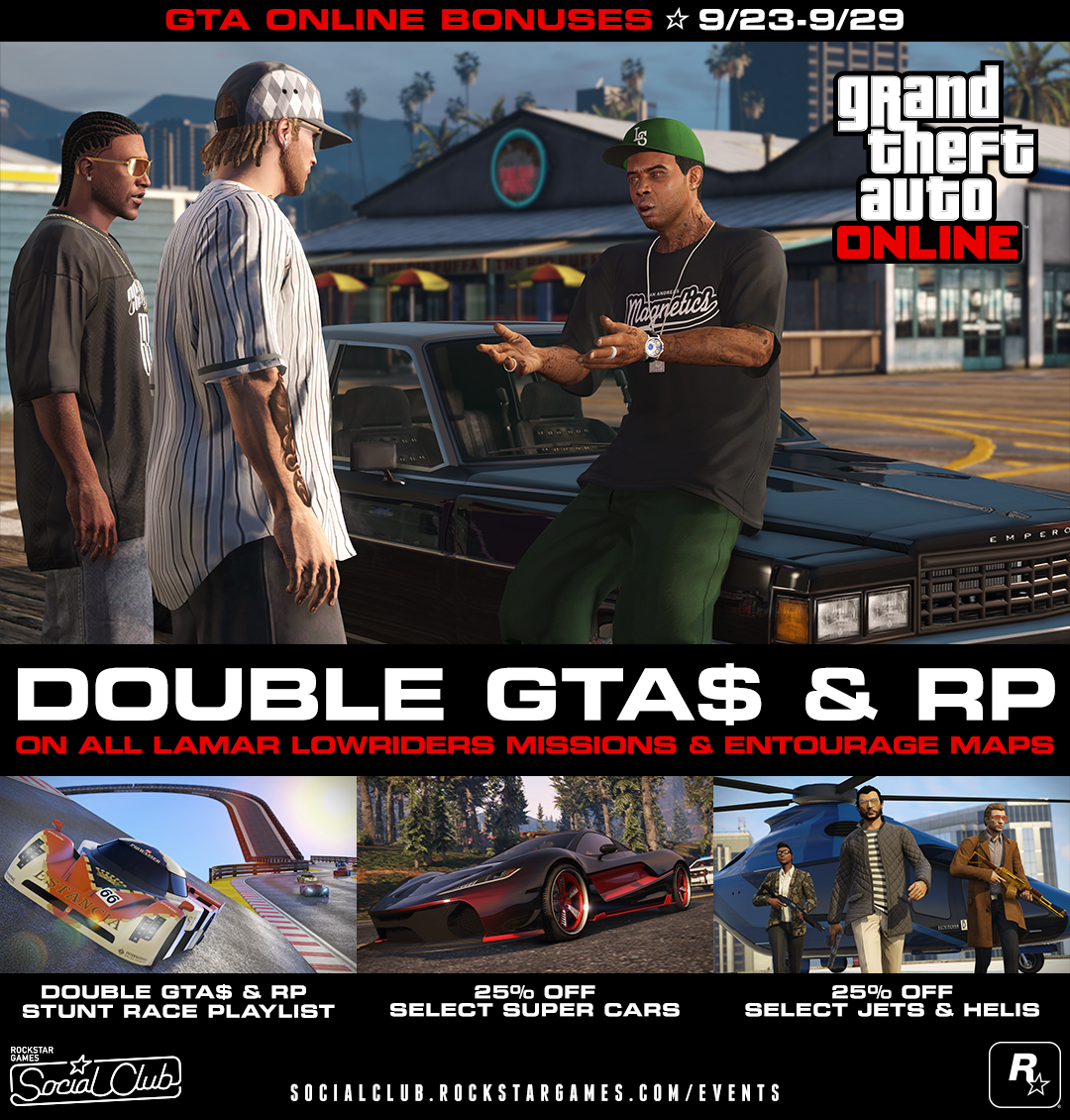 Semana de bônus no GTA Online para Executivos: o dobro de GTA$ e RP em  Trabalhos de Magnata e mais (05/02 a 11/02) - Rockstar Games