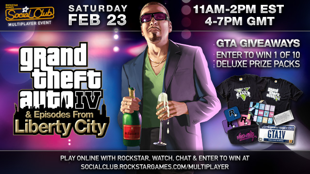 GTAIV Social Club Multiplayer Event Saturday February 23rd - Rockstar Games