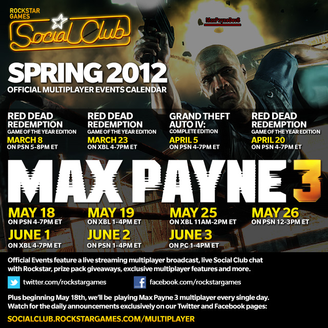 Presenting the Fall 2012 Social Club Multiplayer Events Calendar